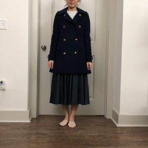 Jill Stuart Navy Pea Coat with Gold Buttons